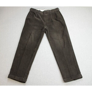 Brooks Brothers 346 Pants Mens 35 x 30 Brown Corduroy 100% Cotton Cuffed